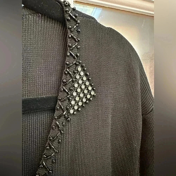 Vintage BCBGMAXAZRIA Y2K Beaded Crystal Sequin Formal Cardigan Plus Size 2X - Picture 4 of 9